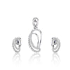 0.49 Ct. Natural Diamond Pendant And Earrings Set 18KT White Gold IGI Certified