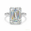 7.10 ct DEW Emerald Cut Moissanite Ring Wedding Gift for Her July Special 18K Gold Plat 18K Gold Plated – white background main image