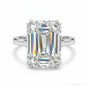 7.10 ct DEW Emerald Cut Moissanite Ring Wedding Gift for Her July Special 18K Gold Plat 18K Gold Plated