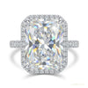 7.10 ct DEW Radiant Cut Moissanite Solitaire Ring Engagement Gift Idea 18K Gold Plated 18K Gold Plated – white background main image