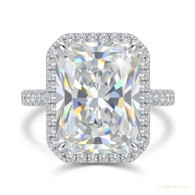 7.10 ct DEW Radiant Cut Moissanite Solitaire Ring Engagement Gift Idea 18K Gold Plated 18K Gold Plated