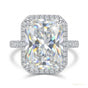 7.10 ct DEW Radiant Cut Moissanite Solitaire Ring Engagement Gift Idea 18K Gold Plated 18K Gold Plated