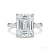 7.10 Cts Certified Emerald Cut Solitaire White Moissanite Ring 18K Gold Plated Verm 18K Gold Plated – white background main image