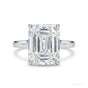 7.10 Cts Certified Emerald Cut Solitaire White Moissanite Ring 18K Gold Plated Verm 18K Gold Plated