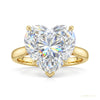 7.25 ct DEW Heart Cut White Moissanite Solitaire Ring in – Romantic Gift 18K Gold Plate 18K Gold Plated – white background main image