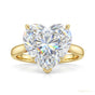 7.25 ct DEW Heart Cut White Moissanite Solitaire Ring in – Romantic Gift 18K Gold Plate 18K Gold Plated