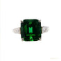 7.30 ct DEW Certified Blue Moissanite Emerald Cut Solitaire Ring Ring 18K Gold Plated V 18K Gold Plated