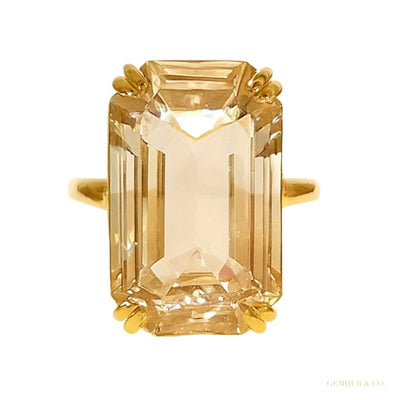 7.30 ct DEW Emerald Cut Moissanite Ring Bridal Anniversary Gift for Her 18K Gold Plated