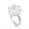 7.35 ct DEW Off White Moissanite Solitaire Ring Certified Great Luster 18K Gold Plated 18K Gold Plated – white background main image
