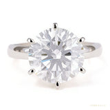 7.50 ct DEW Certified White Moissanite Solitaire Ring in – Gift for Wife 18K Gold Plated – white background main image