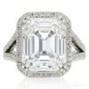 7.50 ct DEW Off White Treated Moissanite Ring Wedding Gift for Women 18K Gold Plated Ve 18K Gold Plated – white background main image