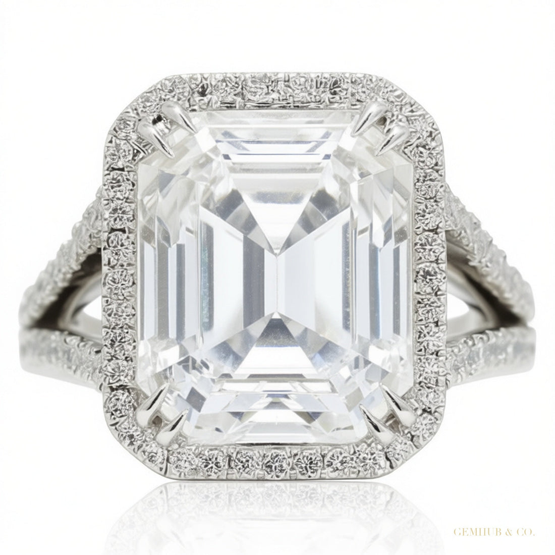 7.50 ct DEW Off White Treated Moissanite Ring Wedding Gift for Women 18K Gold Plated Vermeil – white background main image