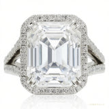 7.50 ct DEW Off White Treated Moissanite Ring Wedding Gift for Women 18K Gold Plated Vermeil – white background main image