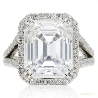 7.50 ct DEW Off White Moissanite Ring Wedding Gift for Women 18K Gold Plated Vermeil