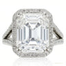 7.50 ct DEW Off White Moissanite Ring Wedding Gift for Women 18K Gold Plated Vermeil in 18K Gold Plated Vermeil