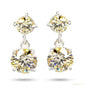 7 ct DEW Certified Champagne Moissanite Solitaire Earrings In Gold Vermeil