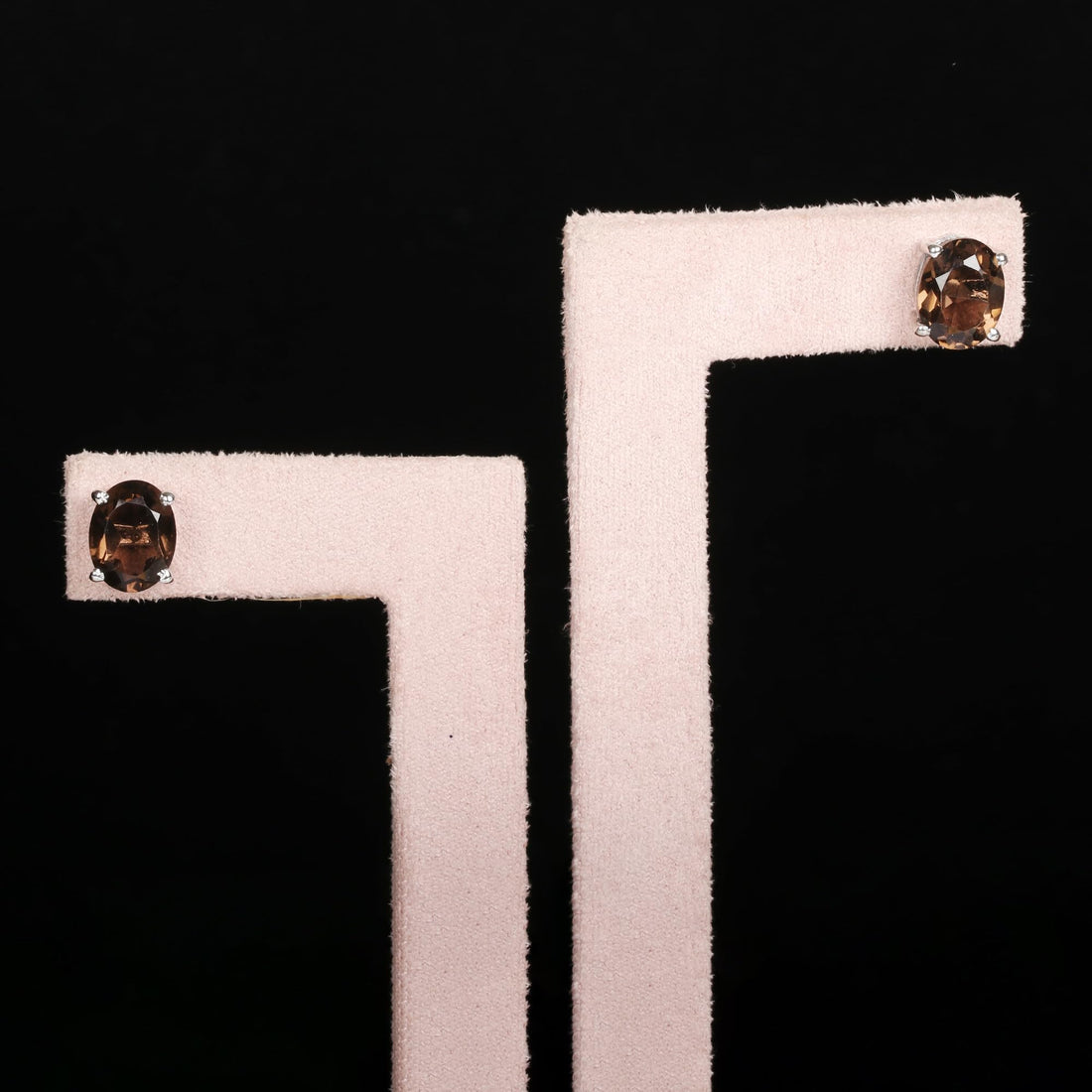 GEMHUB 925 Sterling Silver Gemstone Stud Earrings - Smoky Topaz 5.80 Ct