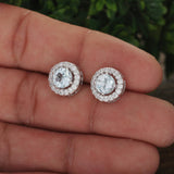 GEMHUB 925 Sterling Silver Gemstone Stud Earrings - Blue Aquamarine 7.60 Ct