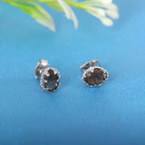 GEMHUB 925 Sterling Silver Gemstone Stud Earrings - Smoky Topaz 3.65 Ct