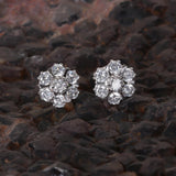 GEMHUB 925 Sterling Silver Gemstone Stud Earrings - White Zircon 6.30 Ct
