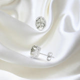 GEMHUB 925 Sterling Silver Gemstone Stud Earrings - Blue Aquamarine 5.35 Ct