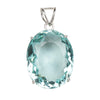 GEMHUB Sky Blue Aquamarine Oval 90 Ct natural gemstone pendant in 925 sterling silver