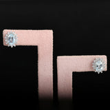 GEMHUB 925 Sterling Silver Gemstone Stud Earrings - Blue Aquamarine 8.85 Ct