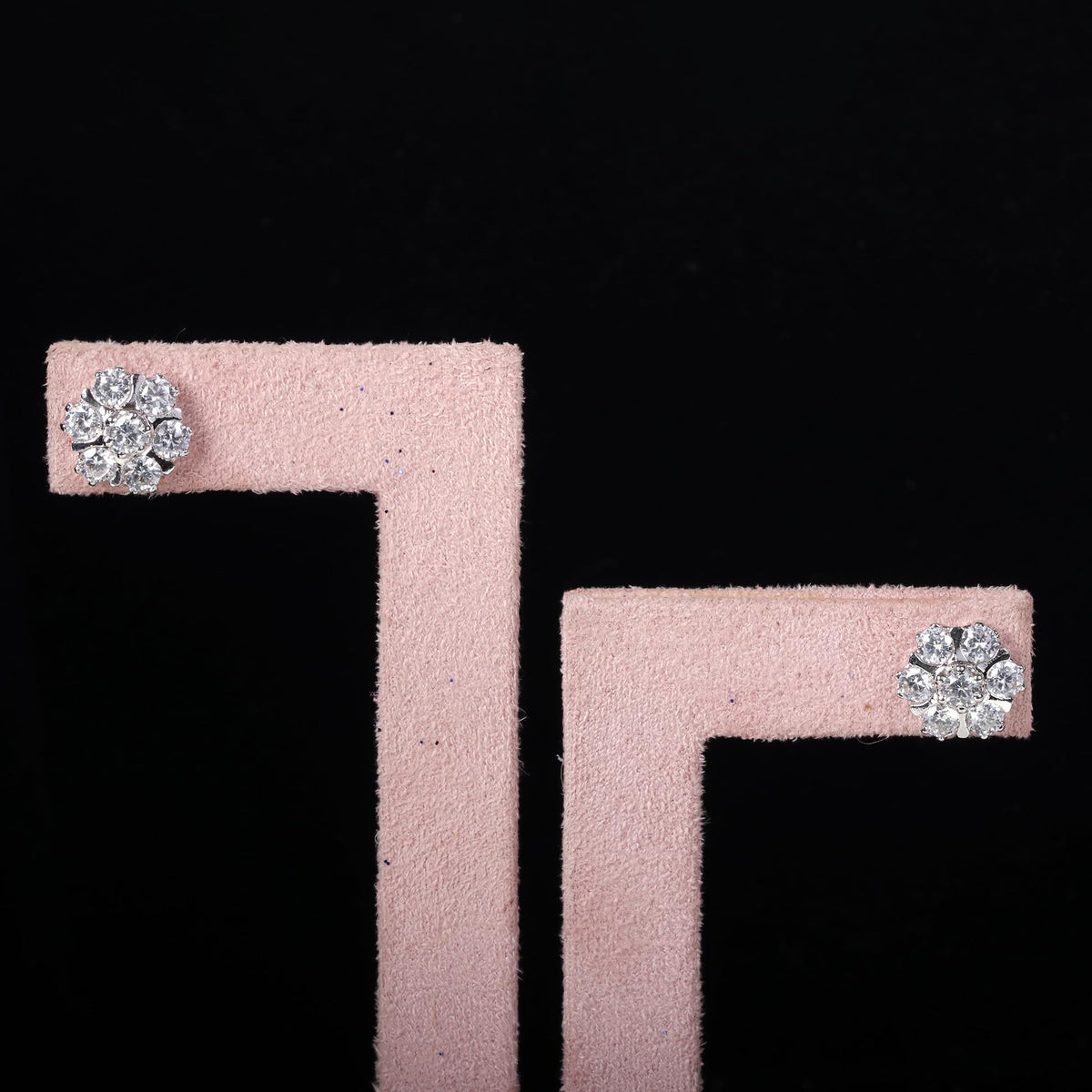 GEMHUB 925 Sterling Silver Gemstone Stud Earrings - White Zircon 6.30 Ct