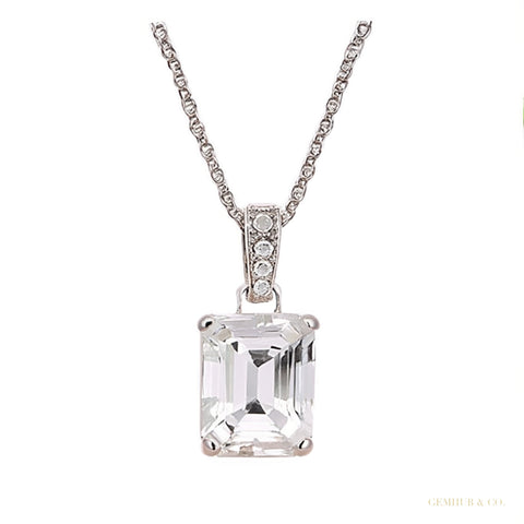 7.30 ct DEW Certified Moissanite Pendant in Gold Vermeil for Thanksgiving Gift – white background main image