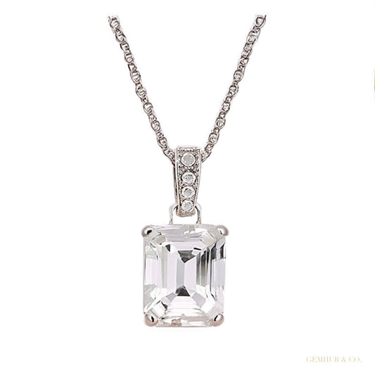 7.30 ct DEW Certified Moissanite Pendant in Gold Vermeil for Thanksgiving Gift – white background main image