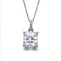 7.30 ct DEW F VS1 White Moissanite Pendant in Gold Vermeil – Birthday Gift for Wife