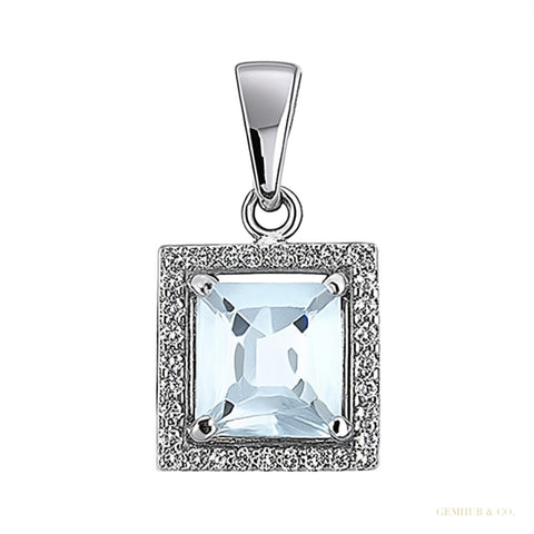 7.30 ct DEW Moissanite Pendant in Gold Vermeil Certified Gift for Black Friday – white background main image