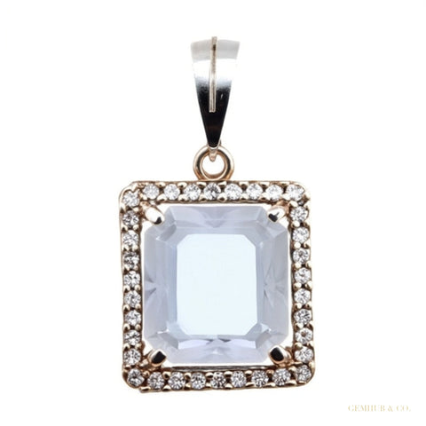 7.30 ct DEW White Moissanite Solitaire Pendant Vermeil Black Friday Jewellery Sale – white background main image