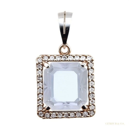 7.30 ct DEW White Moissanite Solitaire Pendant Vermeil Black Friday Jewellery Sale – white background main image