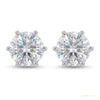 7.30 ct DEW Certified White Moissanite Gold Vermeil Dangler Earrings For Women Gift – white background main image