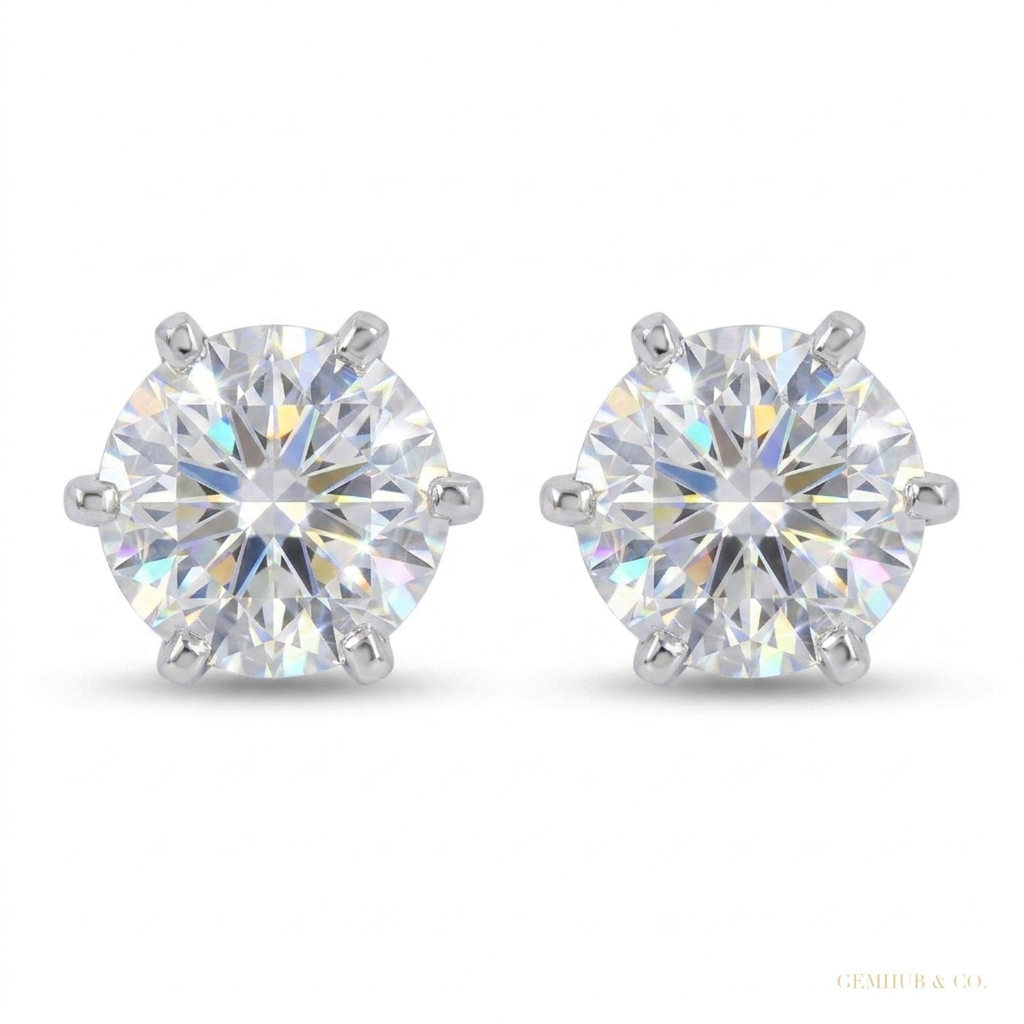 7.30 ct DEW Certified White Moissanite Gold Vermeil Dangler Earrings For Women Gift – white background main image