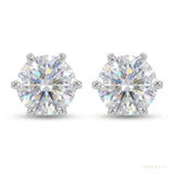 7.30 ct DEW Certified White Moissanite Gold Vermeil Dangler Earrings For Women Gift – white background main image