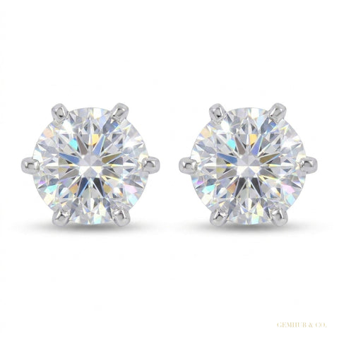7.30 ct DEW Certified White Moissanite Gold Vermeil Dangler Earrings For Women Gift – white background main image