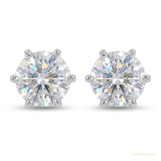 7.30 ct DEW Certified White Moissanite Gold Vermeil Dangler Earrings For Women Gift – white background main image
