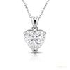 7.50 ct DEW Certified Heart Cut White Moissanite Solitaire Pendant in Gold Vermeil – white background main image