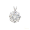 7.50 ct DEW White Round Cut Moissanite Solitaire Pendant In Vermeil 925 Silver – white background main image