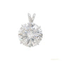 7.50 ct DEW White Round Cut Moissanite Solitaire Pendant In Vermeil 925 Silver