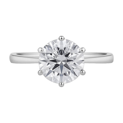 5.0ct DEW White Moissanite Round Solitaire Ring
