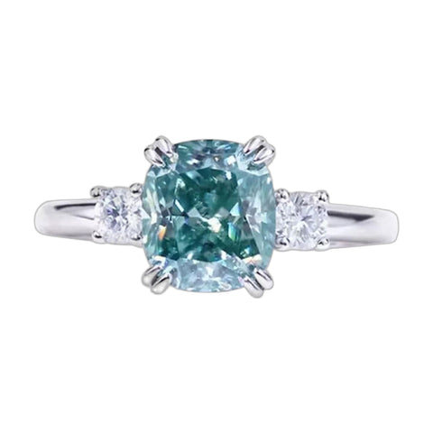 3.2 ct Blue Cushion