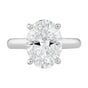 4.0ct DEW White Moissanite Oval Solitaire Ring