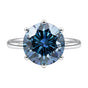 2.75ct DEW Blue Moissanite Round Solitaire Ring