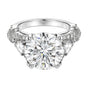 9.25ct DEW White Moissanite Round Solitaire Ring