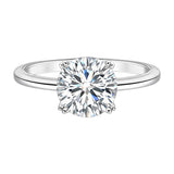 6.65 ct DEW White Moissanite Round Solitaire Ring - 18K Gold Vermeil on 925 Sterling Silver