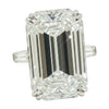 7.3 ct DEW White Moissanite Emerald Solitaire Ring - 18K Gold Vermeil on 925 Sterling Silver