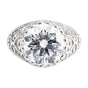 9.85ct DEW White Moissanite Round Solitaire Ring
